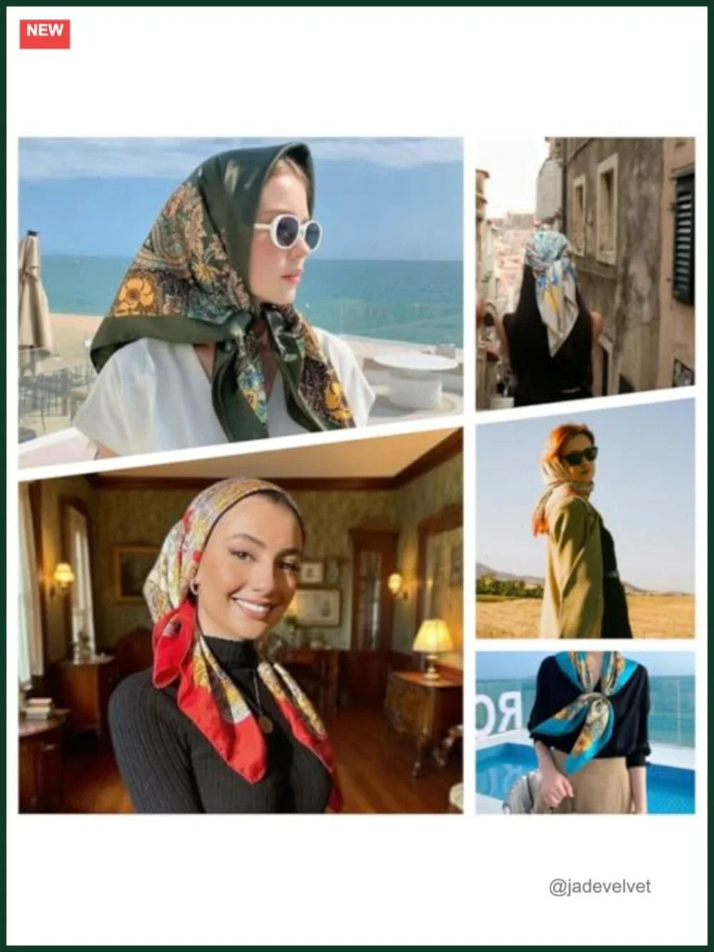 Large Satin Silk Scarf 35